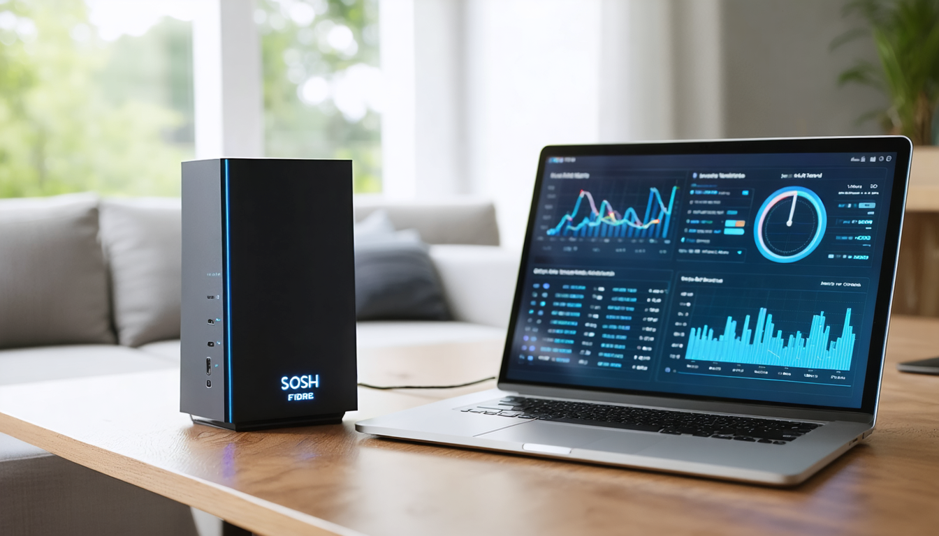 entdecken Sie unseren vollständigen Test und unsere detaillierte Bewertung der Sosh Fibre Box, ein vertragsfreies Internetangebot, das Leistung und Flexibilität vereint.