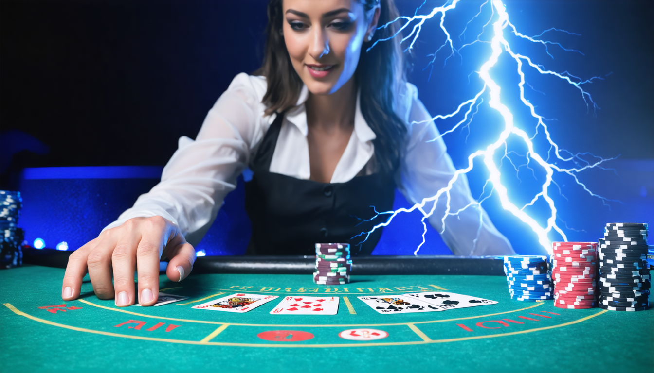 découvrez lightning blackjack d'evolution gaming, une expérience immersive unique du blackjack en direct alliant adrénaline et technologies innovantes pour des parties palpitantes.
