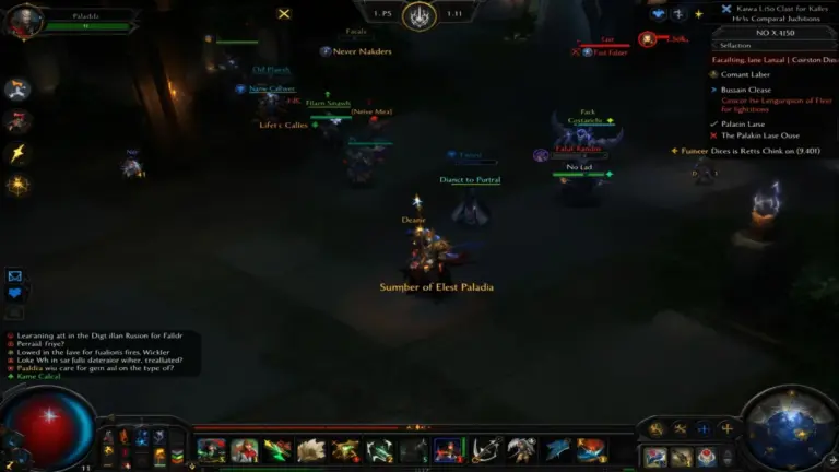 Gameplay MOBA dengan beberapa karakter bertarung di arena
