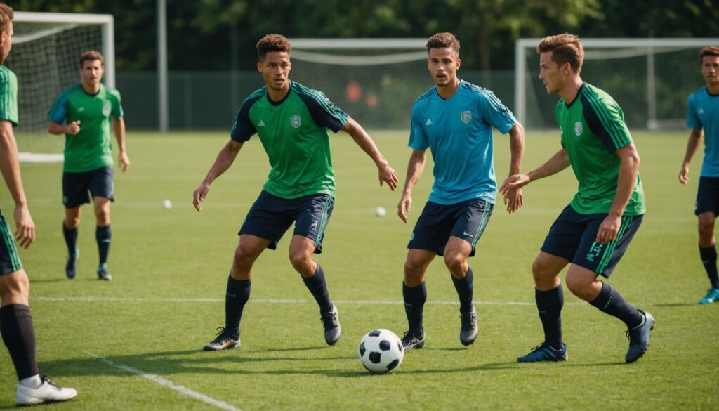 Estimular os reflexos dos jogadores de futebol graças ao jogo interativo